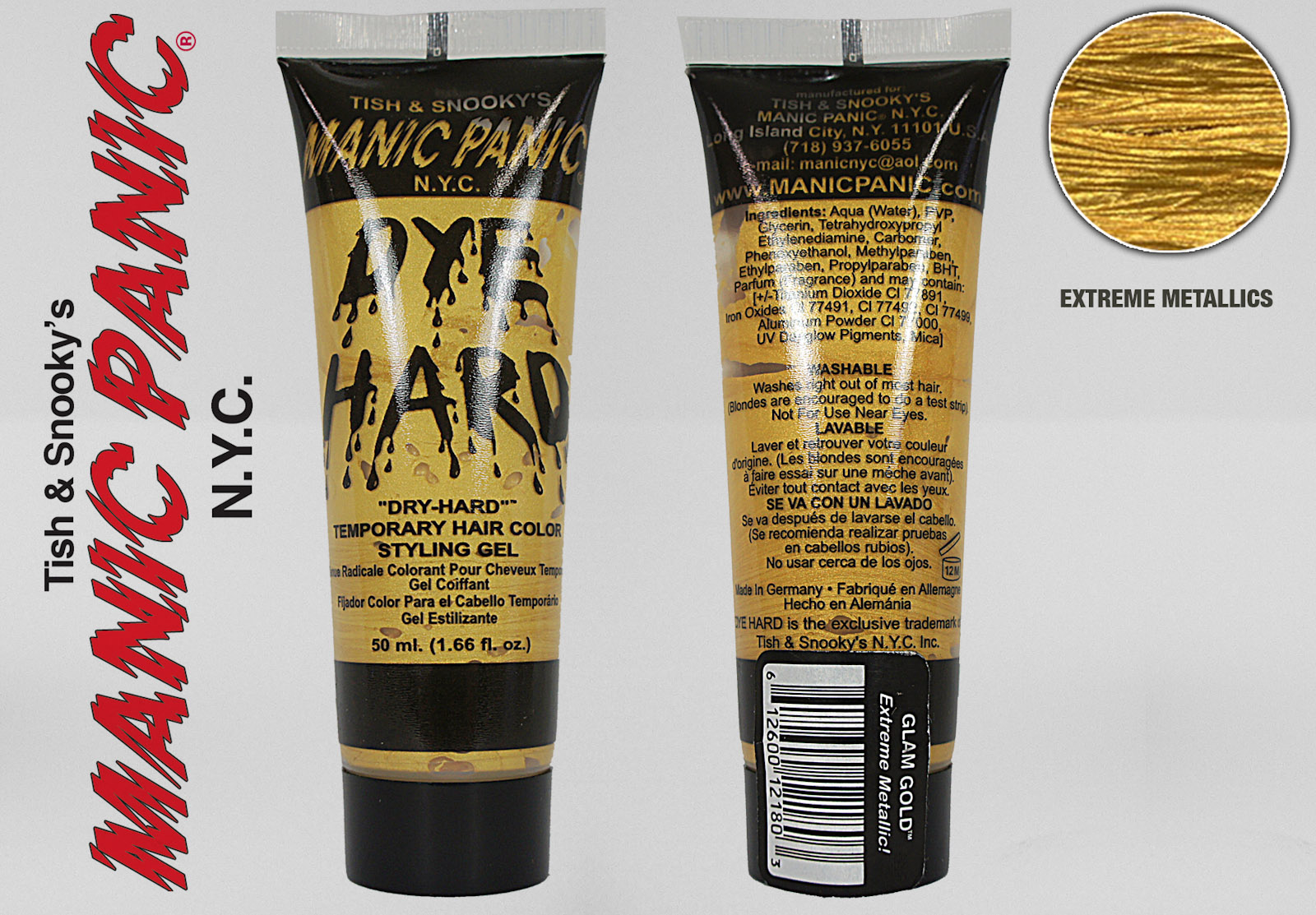 Choose Your MANIC PANIC Dye Hard Temporary Hair Color Styling Gel 1.66